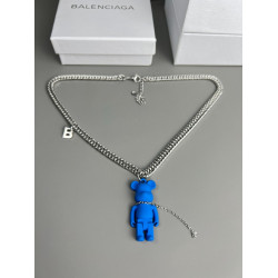 Balenciaga's super beautiful letter chain metal necklace, temperament matching, rough design chain, metal letter B and little bear