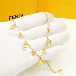 Fendi letter Logo Pendant fine Necklace
