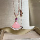Bulgari Valentine's Day Limited Edition Natural pink stone skirt Necklace Pink super special!
