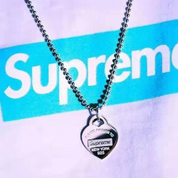 Supreme co branded Tiffany t family classic style mood column high street trend couple necklace