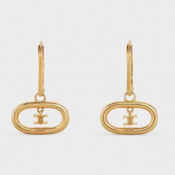 Celine's new golden Arc de Triomphe earrings have distinctive design and full personality