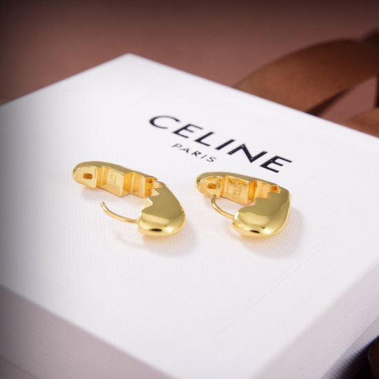 Celine Earrings preclous new simple fashion earrings brass plated 18K gold design unique avant-garde beauty essential!