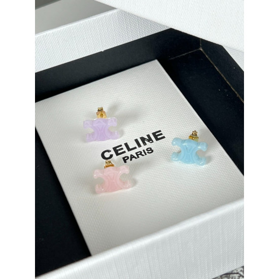 Celine Arc de Triomphe three-dimensional candy colored earrings