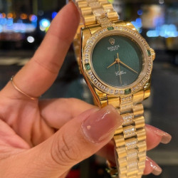 Rolex Series classic women's watch, solid core five bead steel belt design, shows a unique noble and elegant goddess temperament!