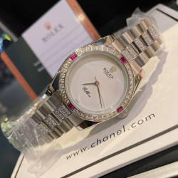 Rolex Series classic women's watch, solid core five bead steel belt design, shows a unique noble and elegant goddess temperament! 