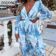 Bohemia Floral Long Dress Women Elgeant Summer 2022 Sexy V-Neck Backless Holiday Party Club Beach Maxi Dresses Vintage