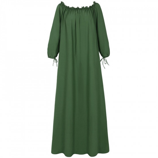 Casual Loose Maxi Long Dress For Women Summer 2022 One Shoulder Solid Color Elegant Holiday Beach Party Dresses Black Green