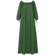 Casual Loose Maxi Long Dress For Women Summer 2022 One Shoulder Solid Color Elegant Holiday Beach Party Dresses Black Green