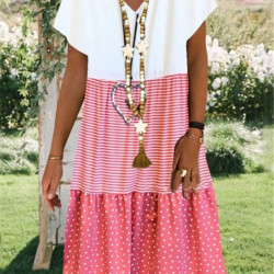 Women New Loose Floral Vintage Strap Ruffles Star Befree Dress Large Big Summer Cotton Beach Dresses