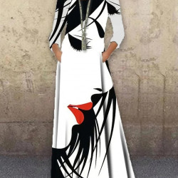 Women Spring Autumn 3D Ruffles Befree Maxi Dress Large Big Sexy Full Long Sleeve Boho Party Elegant Dresses