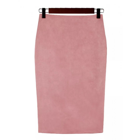 Sexy Multi Color Suede Midi Pencil Skirt Women 2022 Fashion Elastic High Waist Office Lady Bodycon Skirts