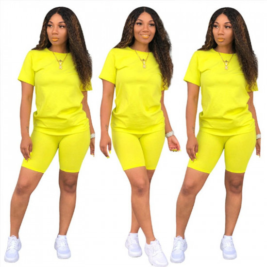 Casual Skinny Biker Home 2 Piece Sets Women's Suit for Fitness Tracksuits with Shorts and Top Blouse Outfits Sweatsuit Female 4X