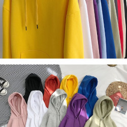 Woman's Sweatshirts Solid 12 Colors Korean Female Hooded Pullovers 2022 Thicken Warm Oversized Hoodies Women