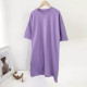 Women Casual Loose Solid 100% Cotton T Shirt Dress O Neck Mini Dress Batwing Short Sleeve Basic Dresses Vestidos